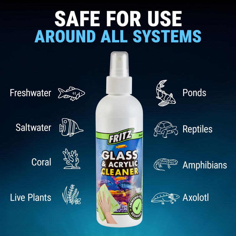 Fritz Aquatics Aquarium Glass & Acrylic Cleaner Spray for a Crystal Clear Tank (8-Ounce) - Image 5